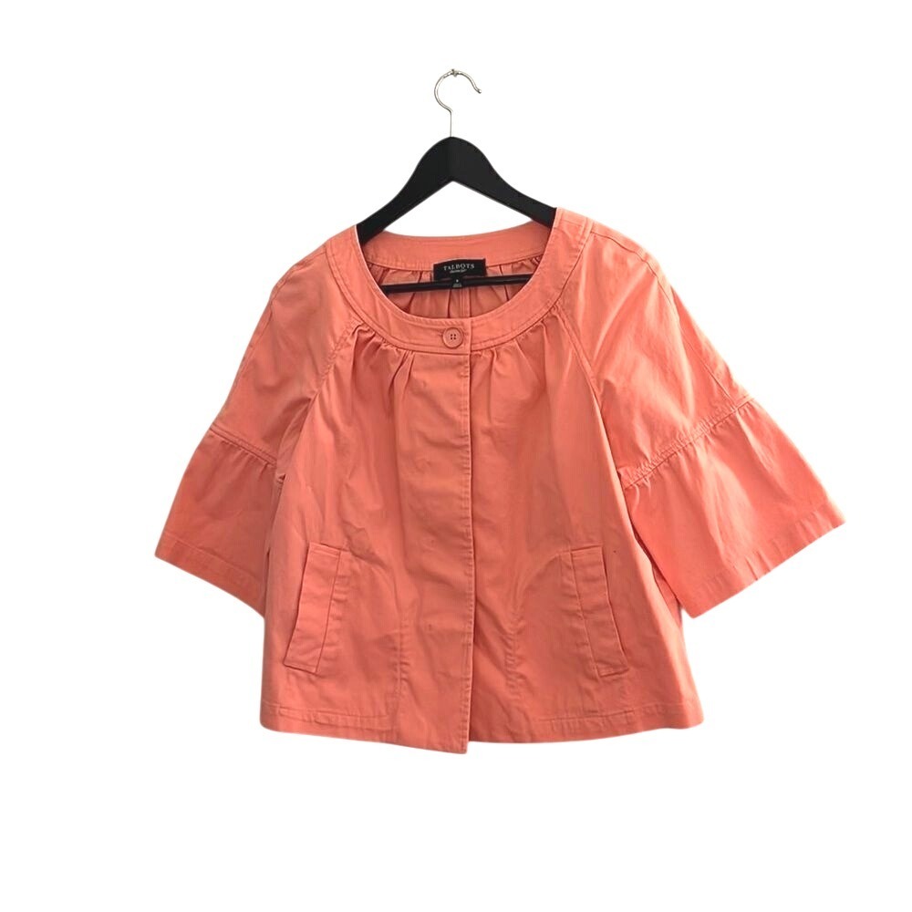 Talbots Peach Swing Jacket. Size 8 Cotton